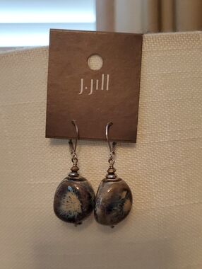 J. Jill Brown and Blue Ceramic Drop Earrings